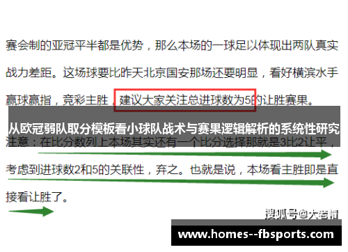从欧冠弱队取分模板看小球队战术与赛果逻辑解析的系统性研究
